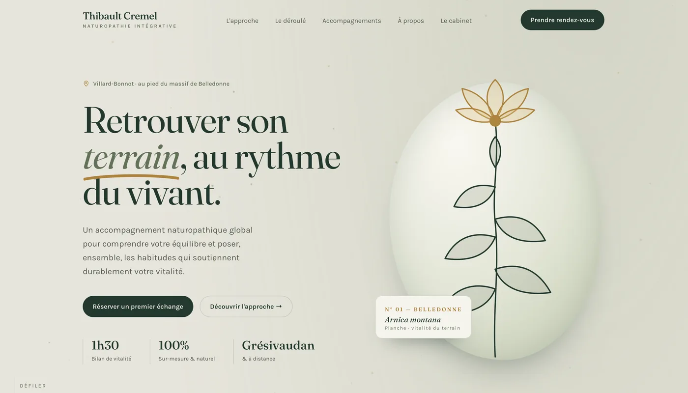 Aperçu du site Thibault Cremel