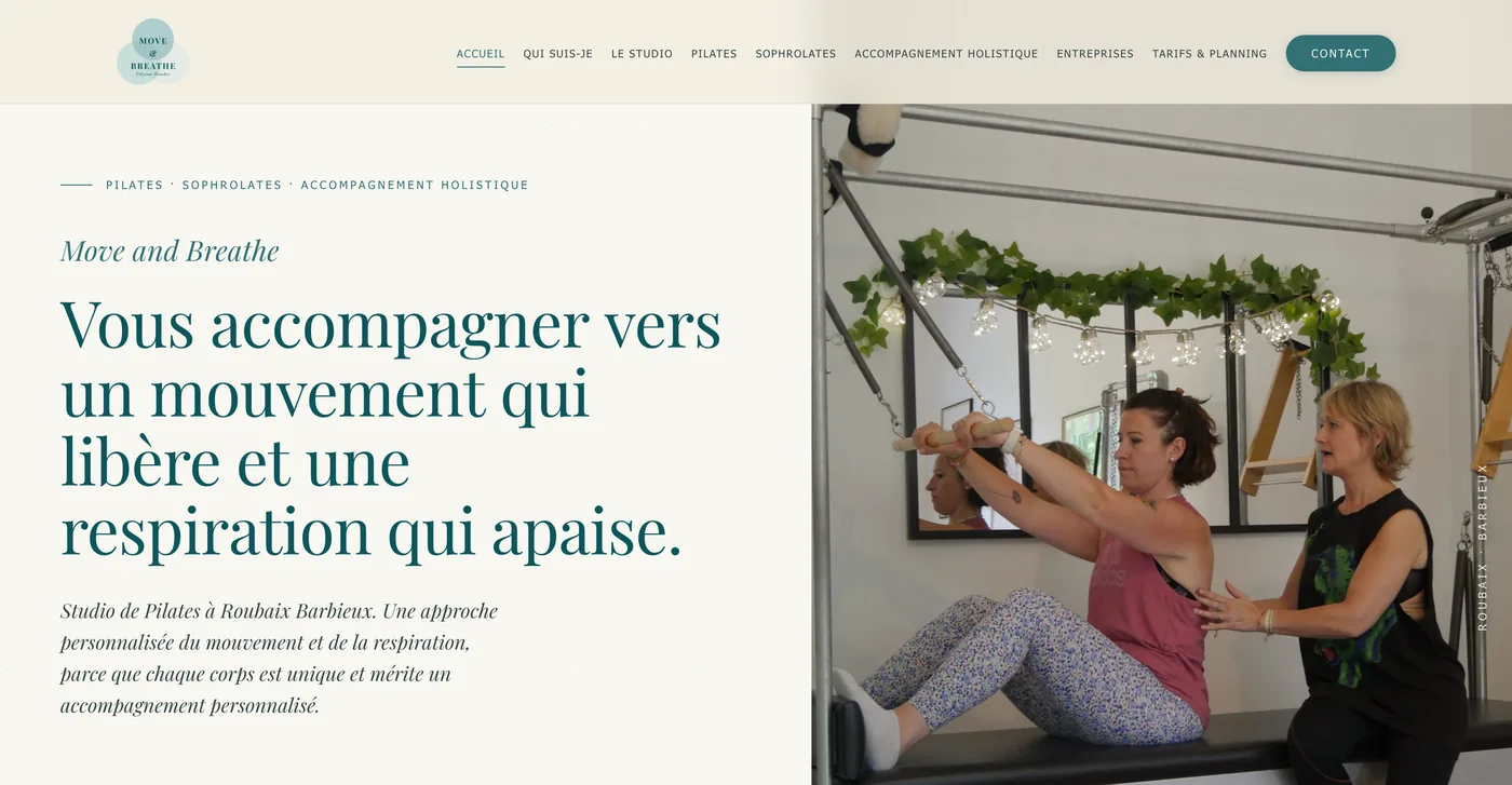 Aperçu du site Move & Breathe