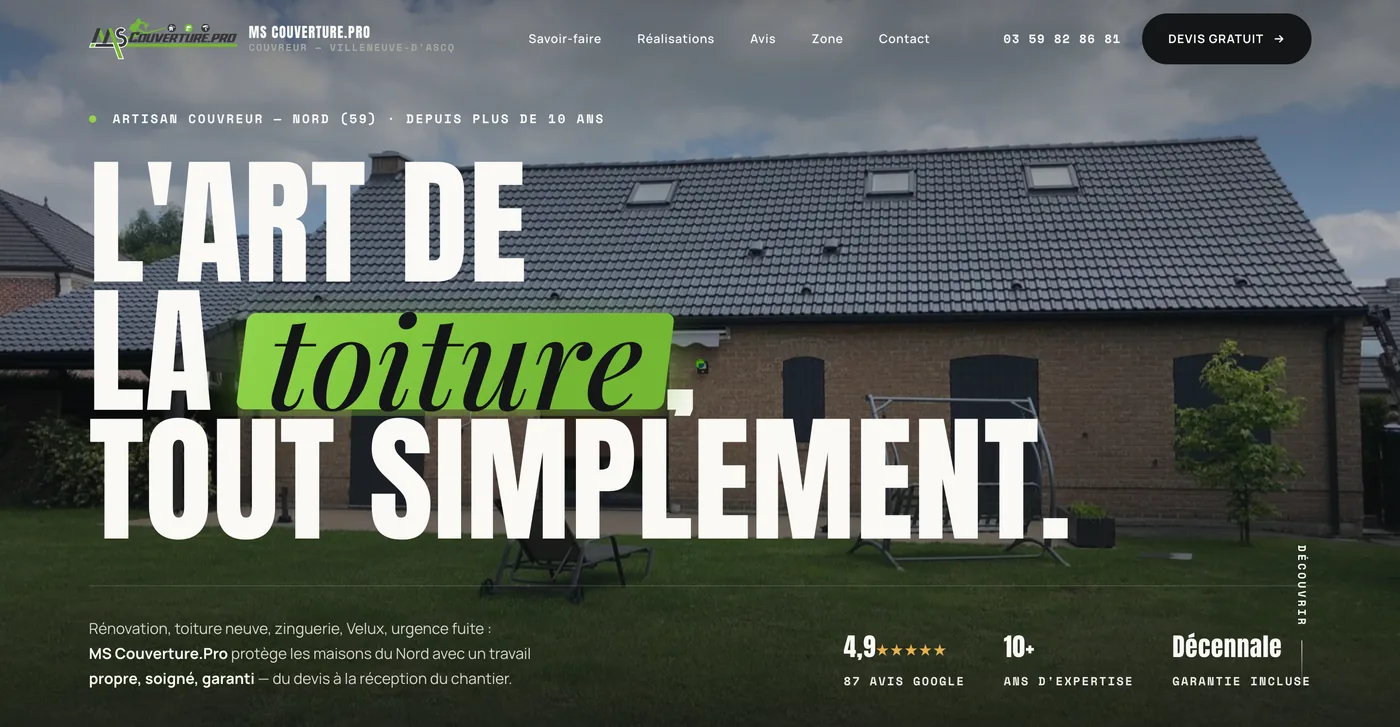 Aperçu du site MS Couverture.Pro